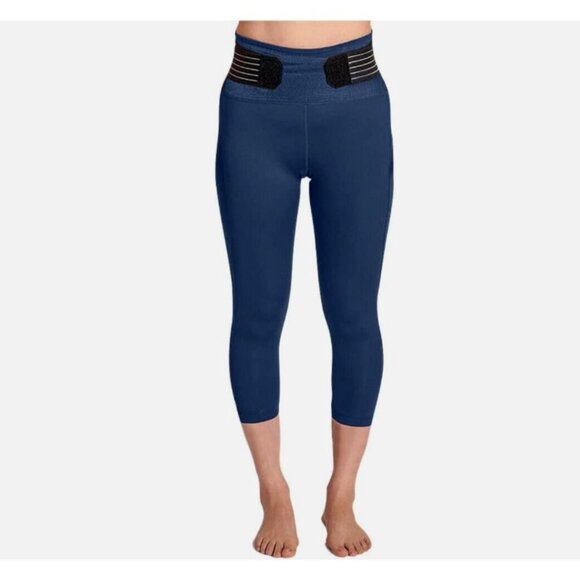 Tommie Copper Lower Back Support Leggings Adjustable Straps M Teal BLUE NEW - Picture 1 of 4
